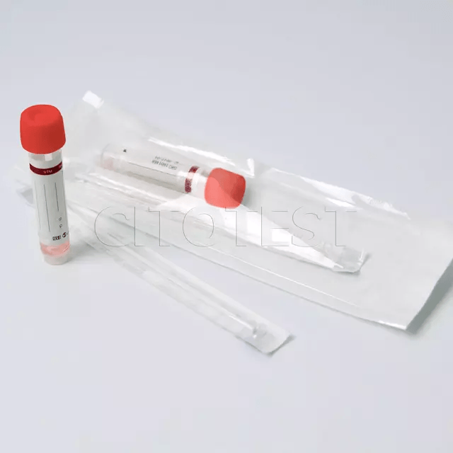 Set de recogida de virus, tubo 10ml con 3ml MTV con inhibidor y un hisopo flocado (3,2mm)