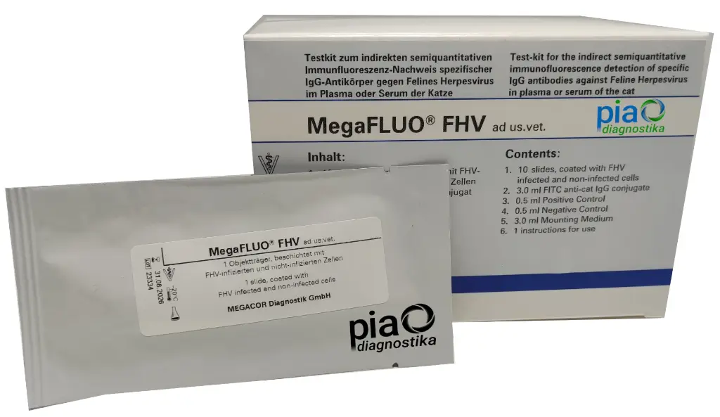 MegaFLUO® FHV (Feline herpesvirus), 10 Objektträger